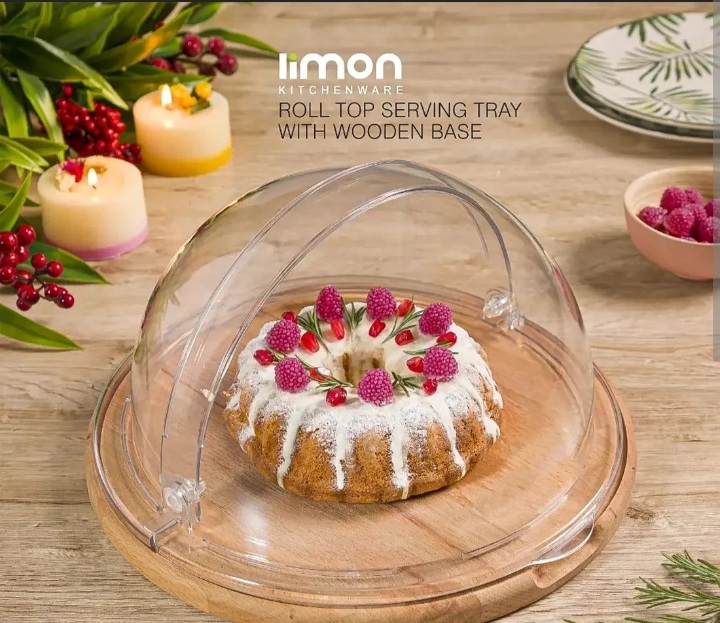 کیک خوری  و شیرینی خوری پایه چوبی کوچک لیمون