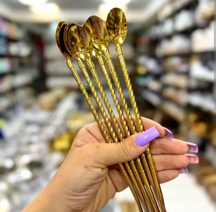 قاشق شربت خوری مدل نی دار یونیک